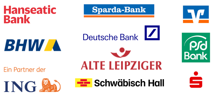 Logos der Bankpartner in der privaten Finanzierung